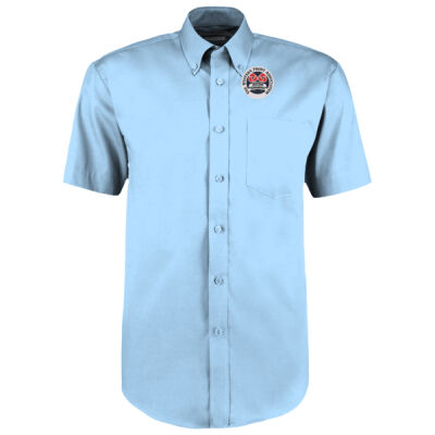 Unisex Short Sleeve Oxford Shirt with Logo Thumbnail