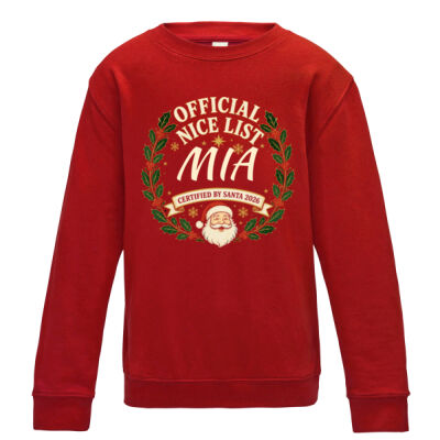 Personalised Kids Official Nice List Jumper
